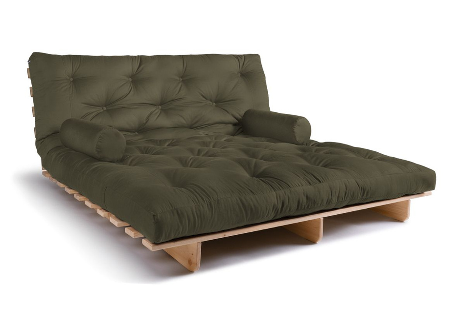 Slaapbank 180x200 - Slim Basic Classic - Pascall Futon Khaki