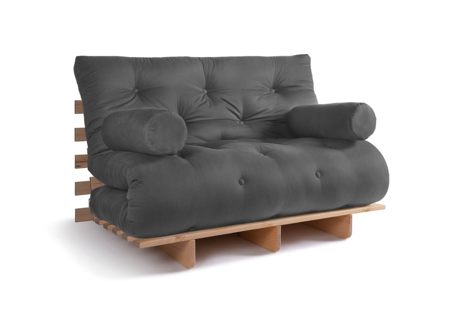 Slaapbank 120x200 - Slim Exclusive Classic - Pascall Futon Grijs