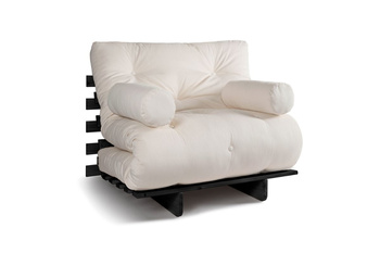 Opvouwbare bank 90x200 - Slim Basic Black - Pascall Futon Ecru