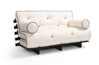 Slaapbank 140x200 - Slim Exclusive Kedro Black - Pascall Futon Ecru