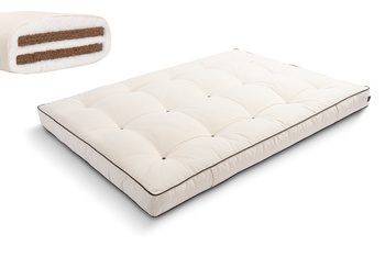 Matras 140x200 natuur met kokos - Futon Pascall Medium Duo Coco Kedro Ecru