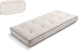 Matras 90x200 natuur met latex - Futon Pascall Comfort Trio Latex Wool Kedro Linnen