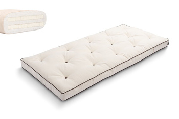 Matras 90x200 natuur met latex - Futon Pascall Slim Duo Latex Kedro Ecru