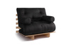 Opvouwbare bank 90x200 - Slim Comfort Classic - Pascall Futon Zwart