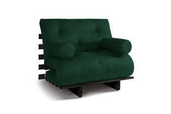 Opvouwbare bank 90x200 - Slim Comfort Black - Pascall Futon Flesgroen