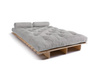 Opvouwbare bank 120x200 - Slim Basic Classic - Pascall Futon Dove Ash
