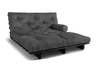 Opvouwbare bank 160x200 - Slim Basic Black - Pascall Futon Grijs