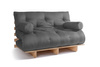 Slaapbank 140x200 - Slim Comfort Classic - Pascall Futon Grijs