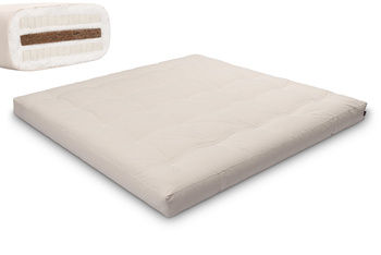 Matras 200x200 natuur met kokos en 2x latex - Futon Pascall Comfort Relax Ecru