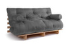 Opvouwbare bank 160x200 - Slim Exclusive Classic - Pascall Futon Grijs