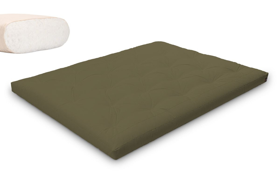 Matras 160x200 natuur - Futon Pascall Slim Natural Khaki