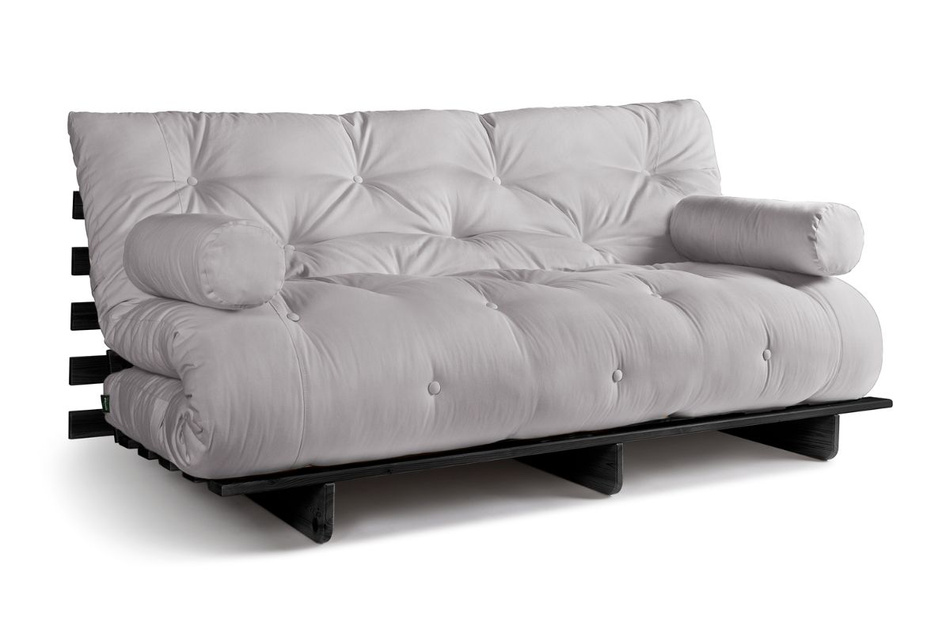 Opvouwbare bank 180x200 - Slim Basic Black - Pascall Futon Dove Ash