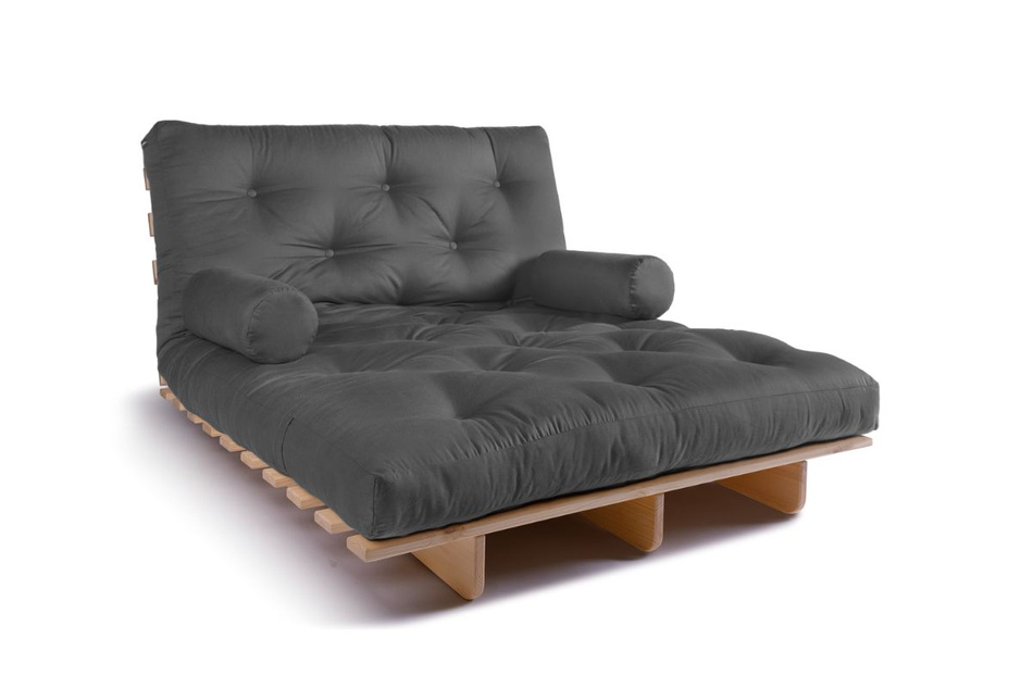 Slaapbank 120x200 - Slim Exclusive Classic - Pascall Futon Grijs