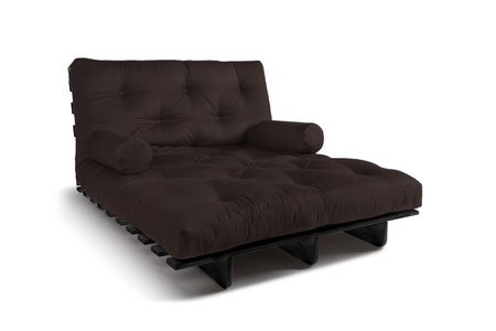 Slaapbank 120x200 - Slim Comfort Black - Pascall Futon Bruin