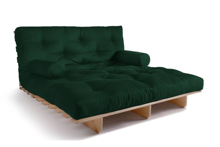 Opvouwbare bank 140x200 - Slim Comfort Classic - Pascall Futon Flesgroen