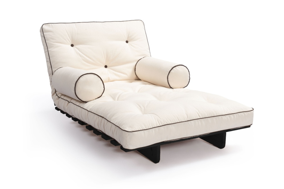 Opvouwbare bank 90x200 - Slim Exclusive Kedro Black - Pascall Futon Ecru