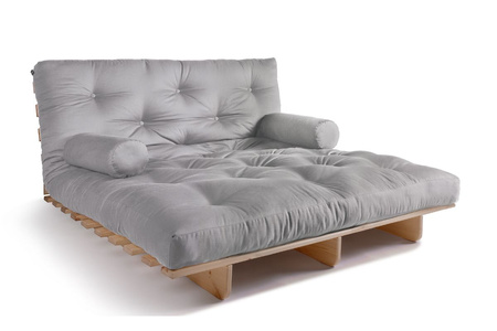 Opvouwbare bank 140x200 - Slim Basic Classic - Pascall Futon Dove Ash