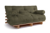 Opvouwbare bank 160x200 - Slim Comfort Classic - Pascall Futon Khaki