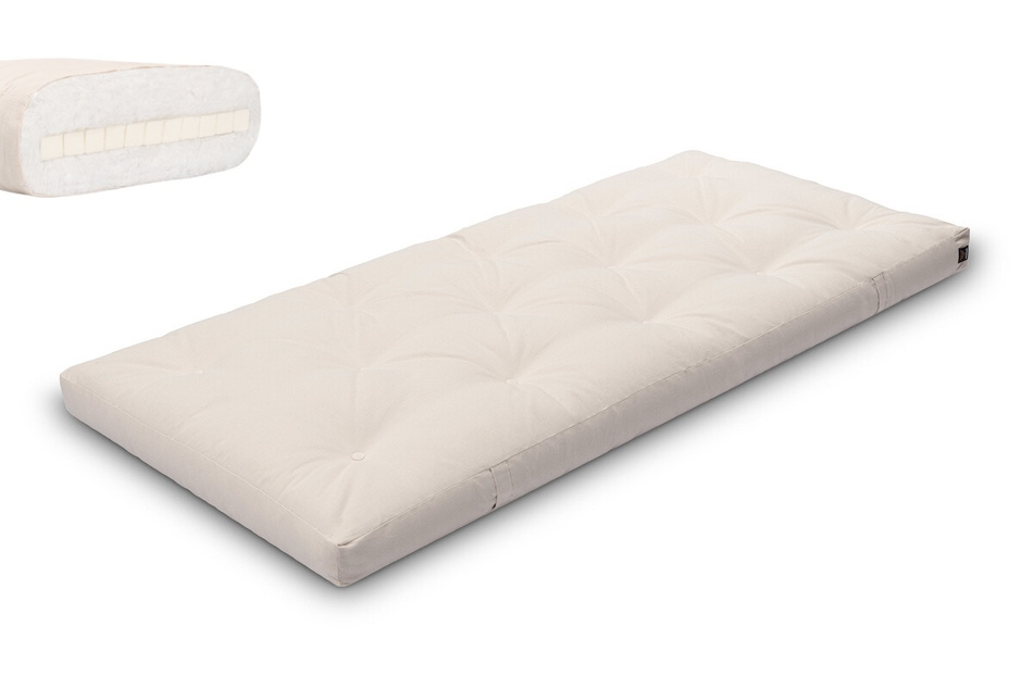 Matras 90x200 natuur met latex - Futon Pascall Slim Latex Ecru