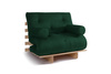 Opvouwbare bank 90x200 - Slim Basic Classic - Pascall Futon Flesgroen