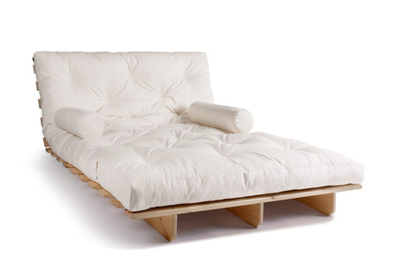 Slaapbank 140x200 - Slim Comfort Classic - Pascall Futon Ecru