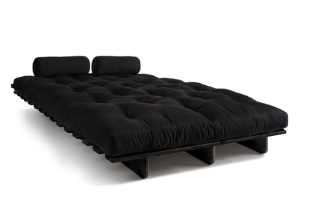 Slaapbank 140x200 - Slim Exclusive Black - Pascall Futon Zwart