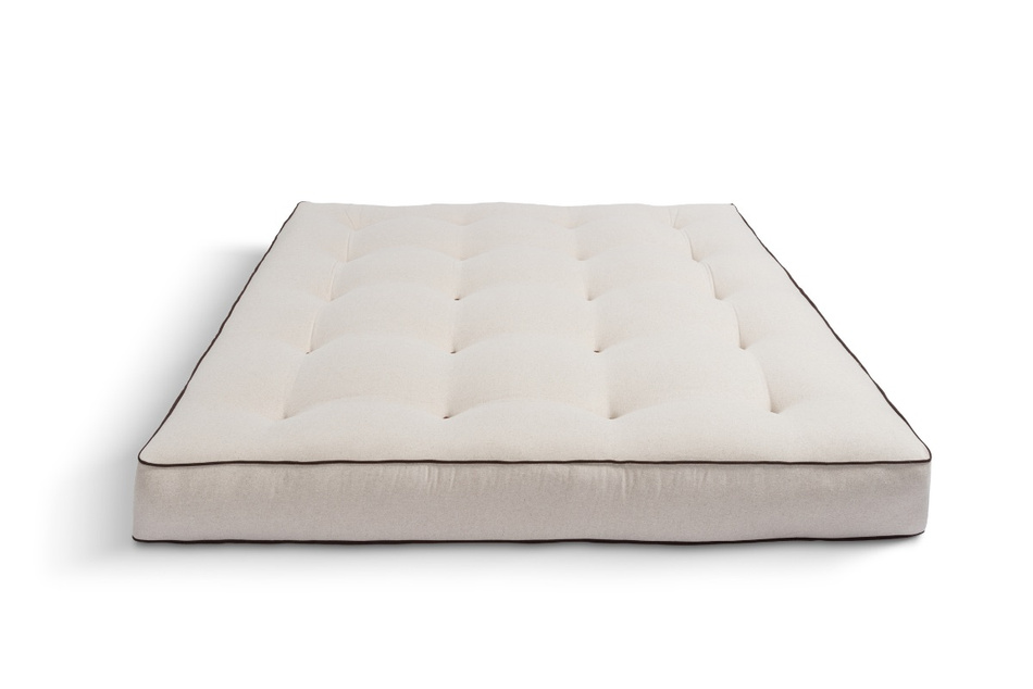 Matras 200x200 natuur met wol, kokos en 2x latex - Futon Pascall Comfort Wool Kedro Linnen
