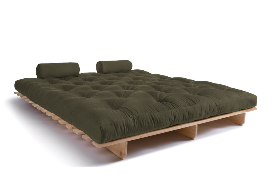 Slaapbank 180x200 - Slim Basic Classic - Pascall Futon Khaki