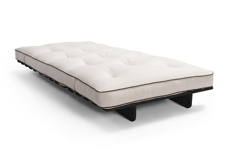Opvouwbare bank 90x200 - Slim Basic Kedro Black - Pascall Futon Linnen