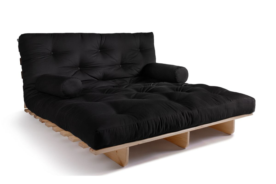 Slaapbank 140x200 - Slim Basic Classic - Pascall Futon Zwart