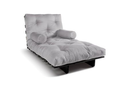 Opvouwbare bank 90x200 - Slim Comfort Black - Pascall Futon Dove Ash