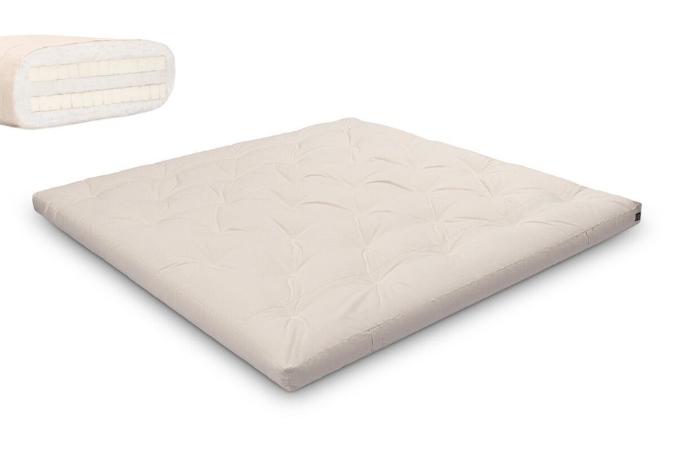 Matras 200x200 natuur met latex - Futon Pascall Slim Duo Latex Ecru