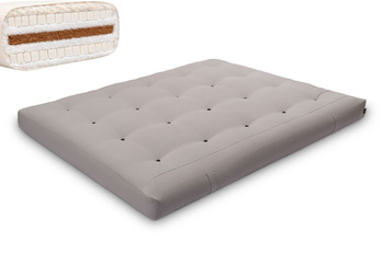 Matras 160x200 natuur met wol, kokos en 2x latex - Futon Pascall Comfort Wool Grijs