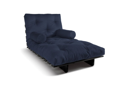 Vouwbank 90x200 - Slim Exclusive Black - Pascall Futon Marineblauw