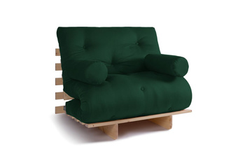 Opvouwbare bank 90x200 - Slim Basic Classic - Pascall Futon Flesgroen