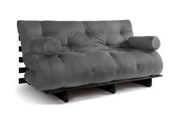 Opvouwbare bank 160x200 - Slim Exclusive Black - Pascall Futon Grijs