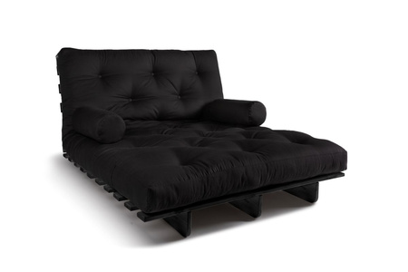 Slaapbank 120x200 - Slim Basic Black - Pascall Futon Zwart