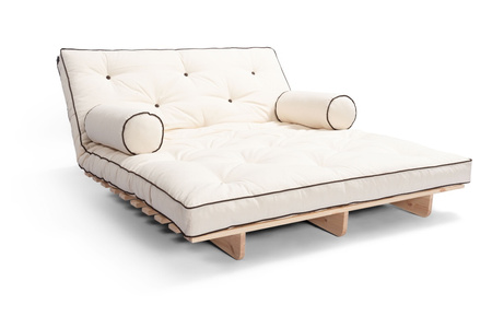 Slaapbank 140x200 - Slim Basic Kedro Classic - Pascall Futon Ecru