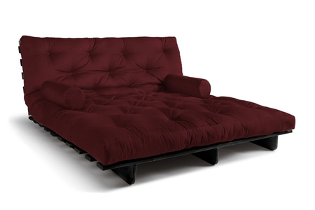 Slaapbank 180x200 - Slim Comfort Black - Pascall Futon Maroon