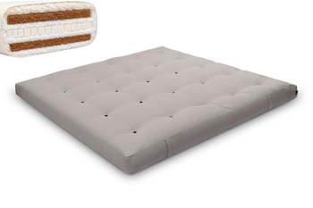 Matras 200x200 natuur met wol, latex en 2x kokos - Futon Pascall Comfort Wool Hard Grijs