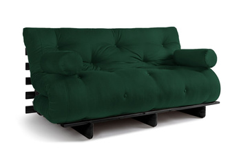 Opvouwbare bank 160x200 - Slim Basic Black - Pascall Futon Flesgroen