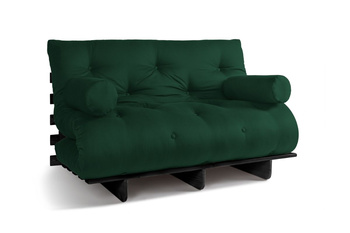 Opvouwbare bank 140x200 - Slim Exclusive Black - Pascall Futon Flesgroen