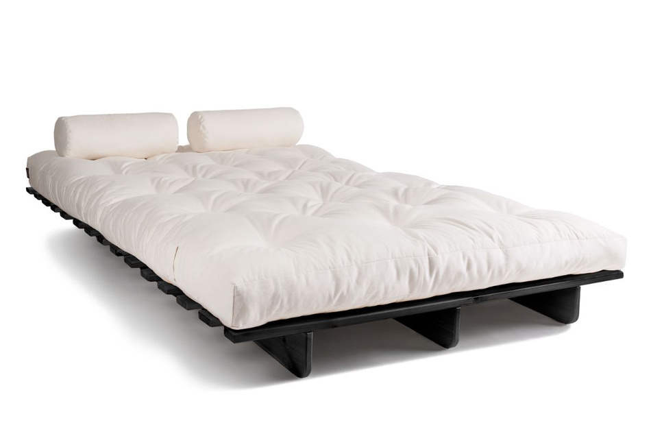 Slaapbank 140x200 - Slim Exclusive Black - Pascall Futon Ecru