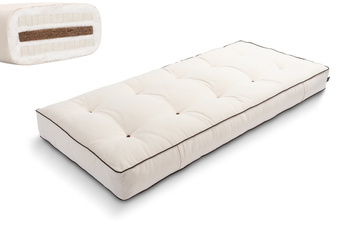 Matras 90x200 natuur met kokos en 2x latex - Futon Pascall Comfort Relax Kedro Ecru