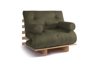 Opvouwbare bank 90x200 - Slim Exclusive Classic - Pascall Futon Khaki