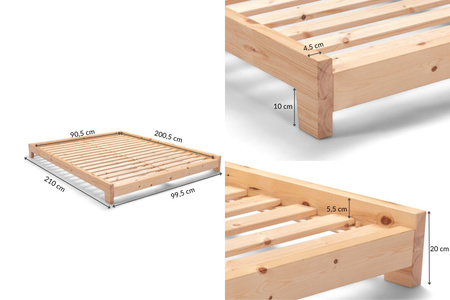 Pascall Houten bed 90x200 - Aisha Basic Black Tatami