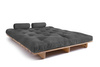 Opvouwbare bank 160x200 - Slim Exclusive Classic - Pascall Futon Grijs