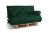 Opvouwbare bank 140x200 - Slim Exclusive Classic - Pascall Futon Flesgroen