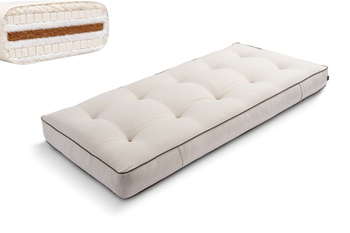 Matras 90x200 natuur met wol, kokos en 2x latex - Futon Pascall Comfort Wool Kedro Linnen