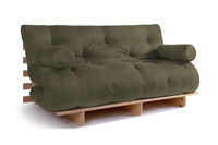 Opvouwbare bank 160x200 - Slim Basic Classic - Pascall Futon Khaki